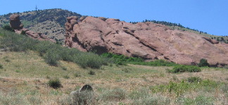 Red Sandstone exposed around Morrison and Dinosaur Ridge