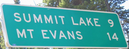 Mt Evans entrance sign