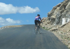 Biker on the Mt Evans Road