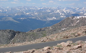 View from summit of Mt Evans