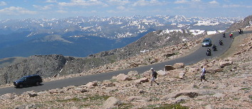 View from summit of Mt Evans