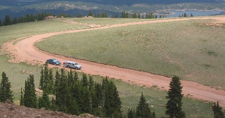 Dirt Road at higher elevation on Pikes Peak