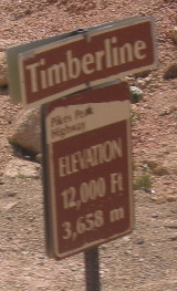 Timberline on Pikes Peak is at 12,000 feet