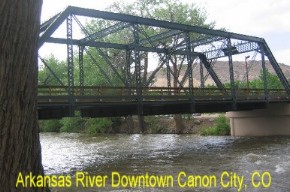 Bridge across Arkansas River in Downtown Canon City