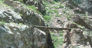 Wooden water pipe still visible in Royal Gorge