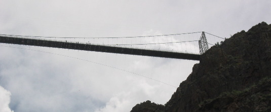 Royal Gorge Bridge as seen from Royal Gorge Railroad