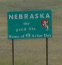 Nebraska state line as seen from Colorado SR-71 south of Kimball, Nebraska