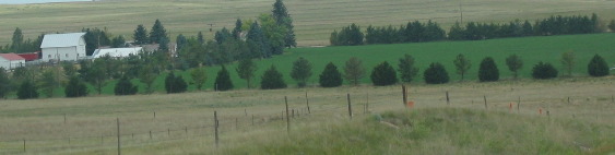 Visual evidence of irrigation around Kimball, Nebraska