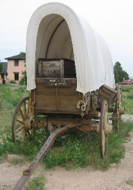 Typical pioneer wagon that would hold up to 1,500 pounds and be pulled by two oxen