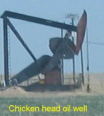 Chicken head oil well in Texas Panhandle