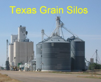 Texas grain elevators in the Panhandle west of Dumas