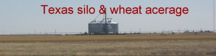 Wheat & grain elevators west of Dalhart, Texas