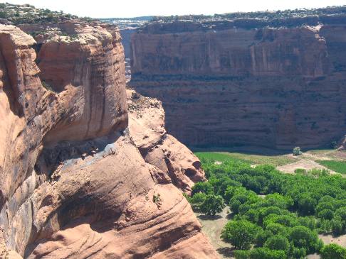Sandstone Walls viewed from rim of Canyon de Chelly