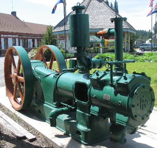 steam engine on display at Newport, Washington