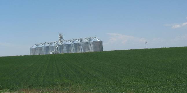 Large grain elevator system in Southern Idaho