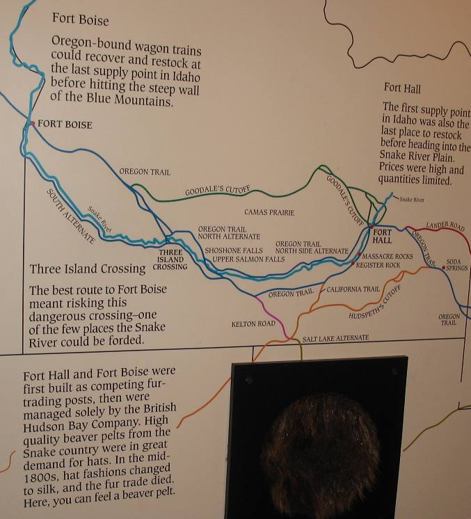 Map of Oregon Trail through southern Idaho