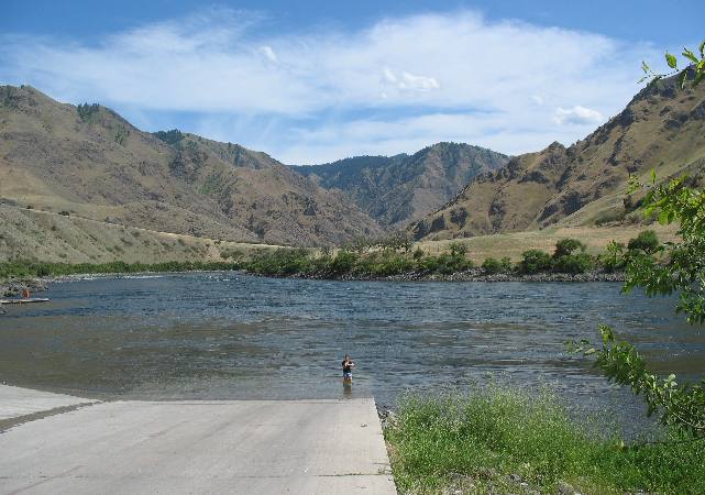 Pittsburgh Landing on the Snake River in Hells Canyon looking across the Snake River into Oregon