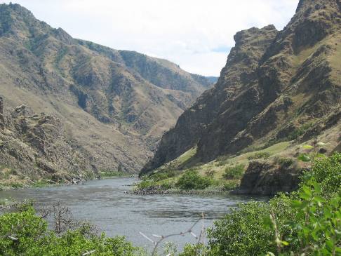 Looking south into Hells Canyon on the Snake River from Pittsburgh Landing south west of White Bird, Idaho