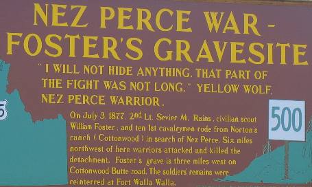 Foster's Gravesite from the Nez Perce War -- 1877