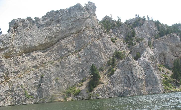 Tilted limestone formation