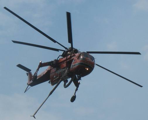 Helicopter that was fighting the Meriwether Fire in Gates to the Mountains Wilderness