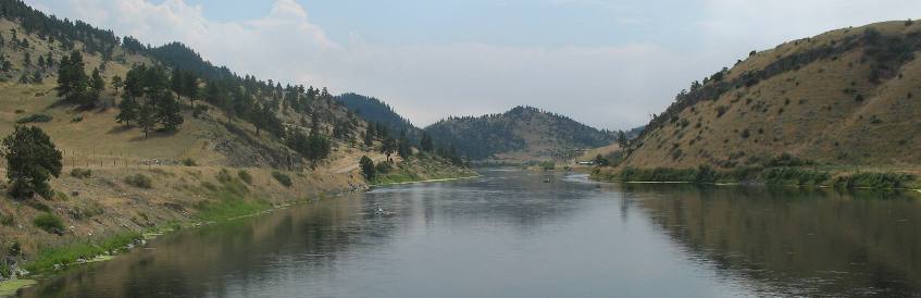 Missouri River north of Gates of the Mountains in Montana