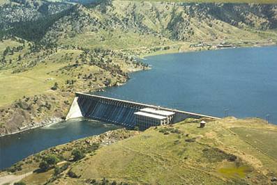 Holter Dam and Holter Lakeon the Missouri River in Montana