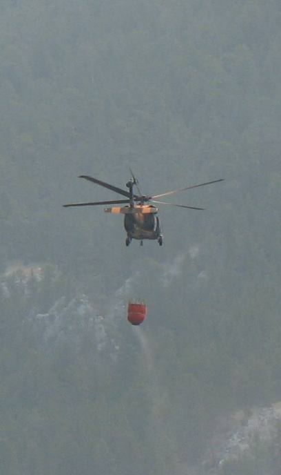 Helicopter fighting Meriwether Fire in Gates of the Mountains Wilderness