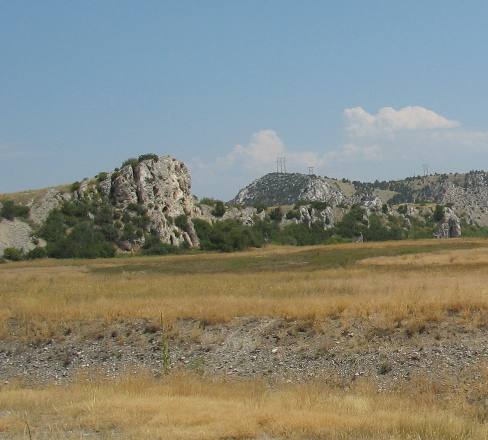 Limestone cliffs in Headwaters of the Missouri State Park near Three Forks, Montana