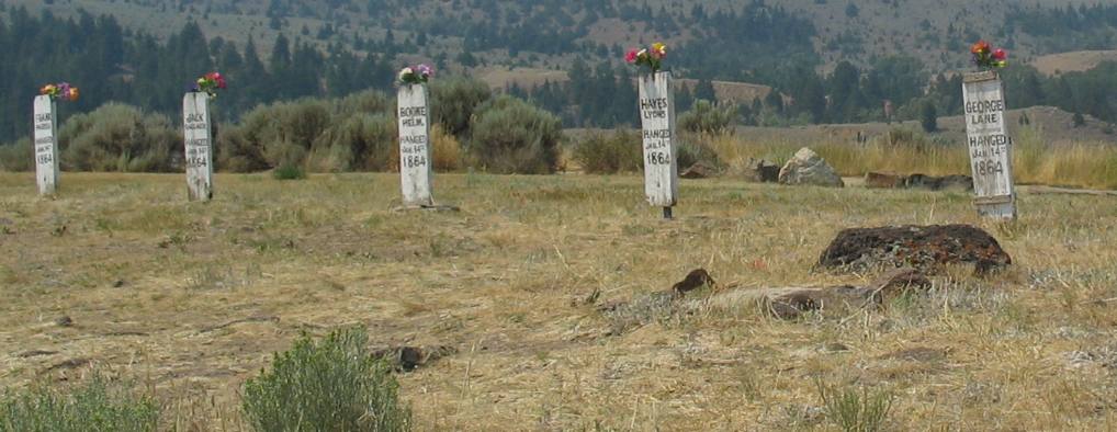 Road Agents graves in Boot Hill above Virginia City, Montana