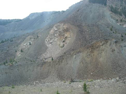 Scar from the massive slide created by earthquake that dammed the Madison River
