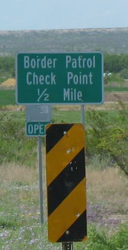 Border Patrol check point south of Hatch, New Mexico