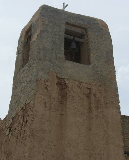 Bell Tower on church at Sky City Pueblo of Acoma