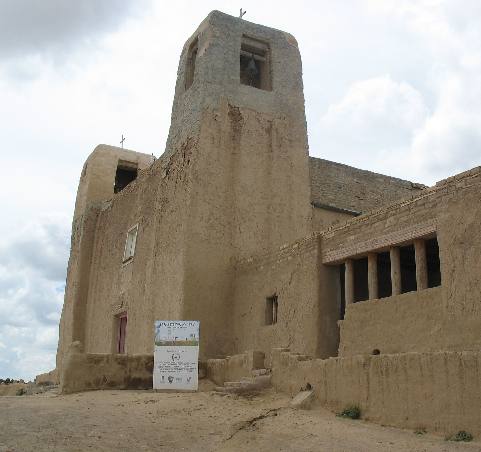 Bell Tower and church at Sky City Pueblo of Acoma