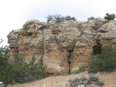 Layers of sediment in sandstone cliffs bordering eastern side of El Malpias