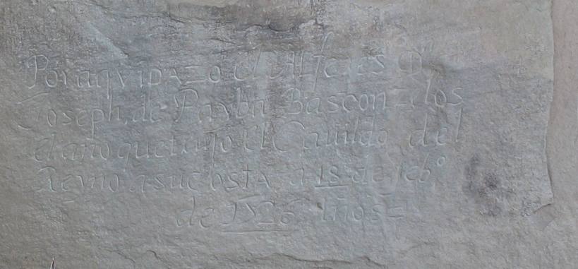 Spanish nscriptions on rock face at El Morro National Monument