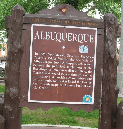 Albuquerque Historic Marker in Old Town