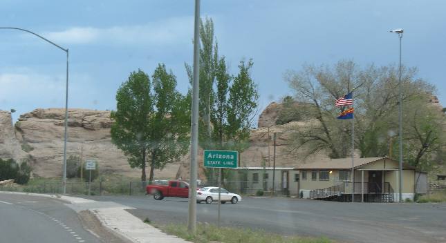 Arizona/New Mexico state line on SR-264 in Gallup, New Mexico
