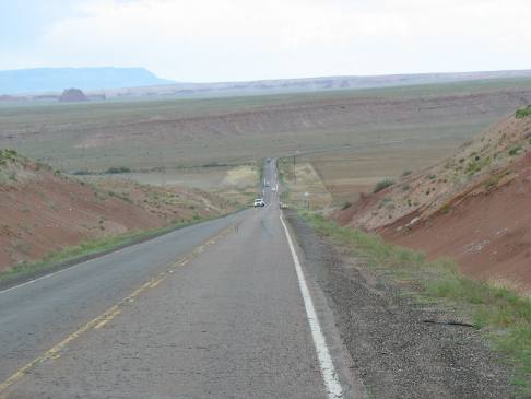 Steep grade just before entering Ganado, Arizona