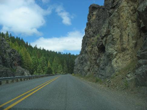 Roadcut between Baker City and Sumpter Valley in Oregon