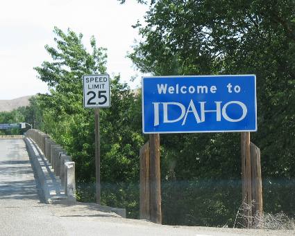 Welcome to Idaho sign at Weiser, Idaho