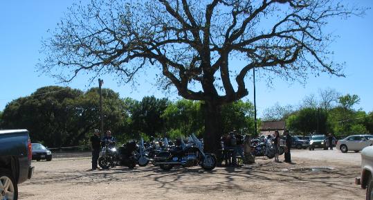 Motorcycle parking at Luckenbach, Texas