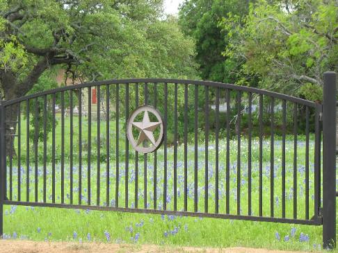 Handsome Hill Country Ranch Gate with Texas Star