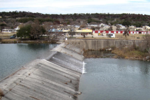 Dam across Guadalupe River at Ingram west of Kerrville