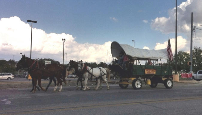 This is a common sight most weekends in Bandera.