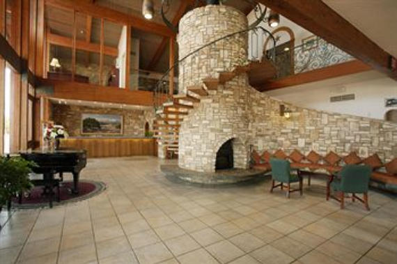Magnificent stair spiral in lobby of Inn Of the Hills in Kerrville