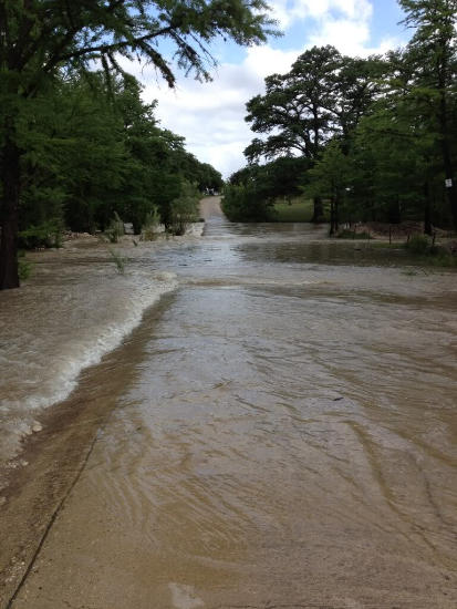 Flash Flooding across dam at Garner State Park near Concan on the Frio River