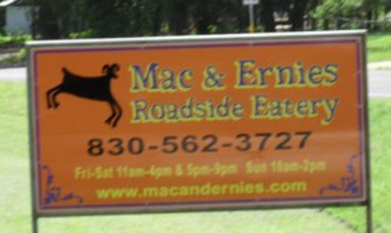 Mac & Ernies Roadside Eatery in Tarpley, Texas