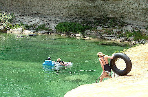 Blue Hole swimming area at Riding River Ranch 9-miles north of Leakey, Texas