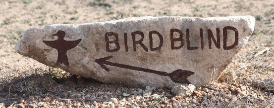 Direction sign to Bird Blind in South Llano River State Park: Junction, TX